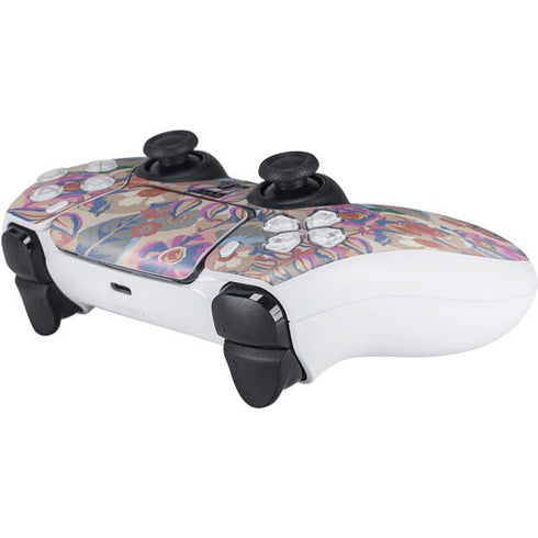 Warm Taupe Floral PS5 Controller Skin